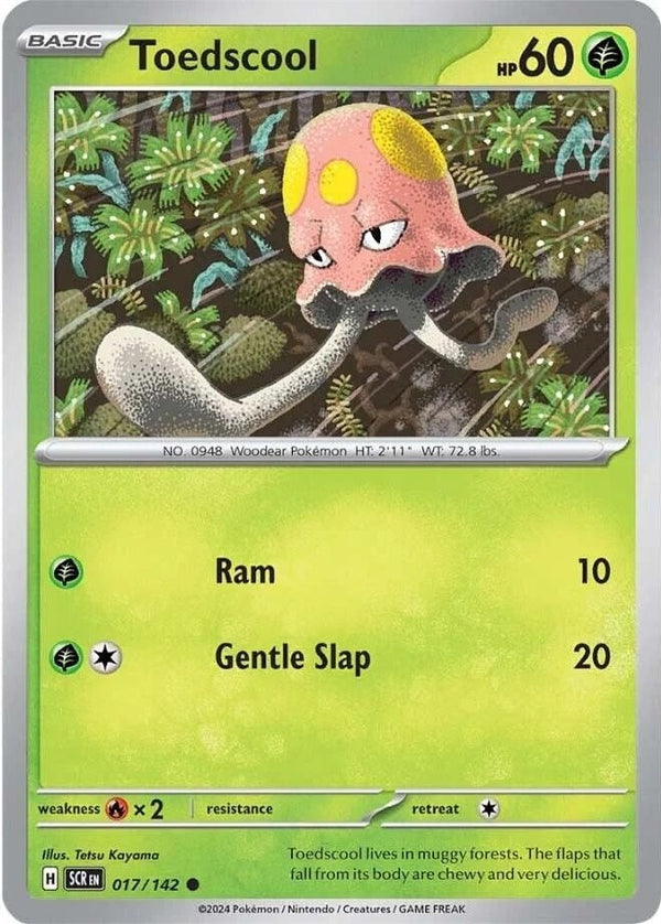 Toedscool - 017/142 Common Pokémon card from Stellar Crown, Near Mint Normal