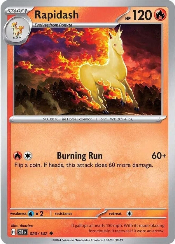 Rapidash - 020/142 Uncommon Pokémon card from Stellar Crown, Near Mint Normal
