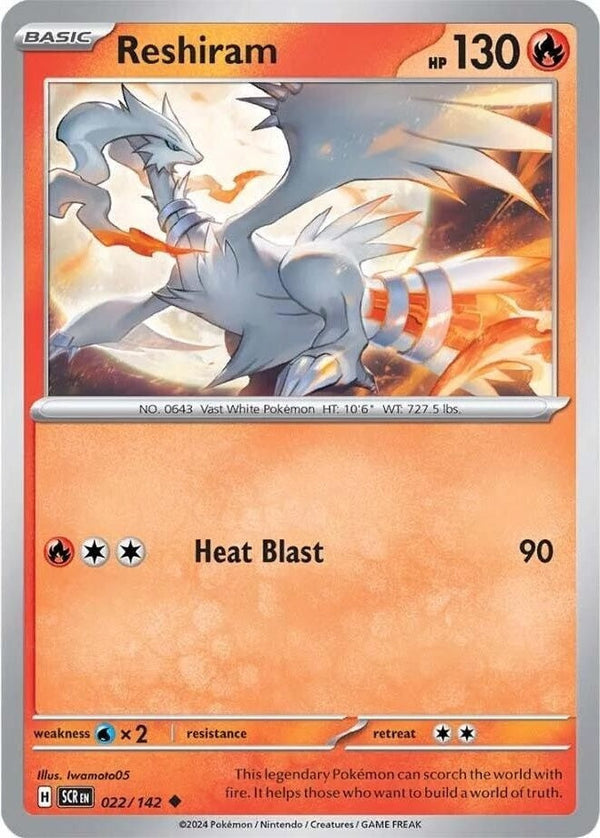 Reshiram - 022/142 Uncommon Pokémon card from Stellar Crown, Near Mint Normal