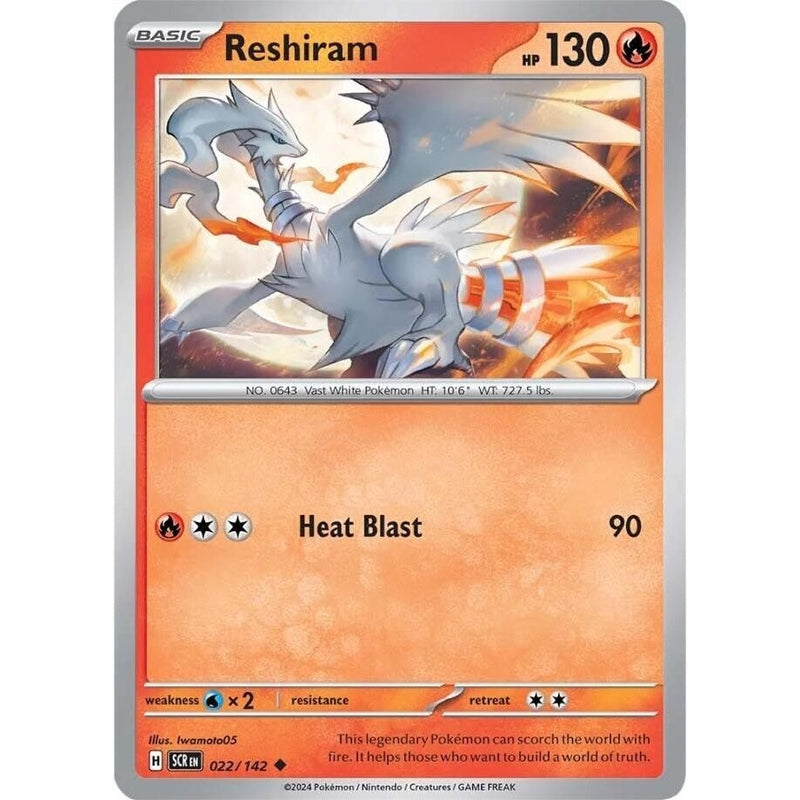 Reshiram - 022/142 Uncommon Pokémon card from Stellar Crown, Near Mint Normal