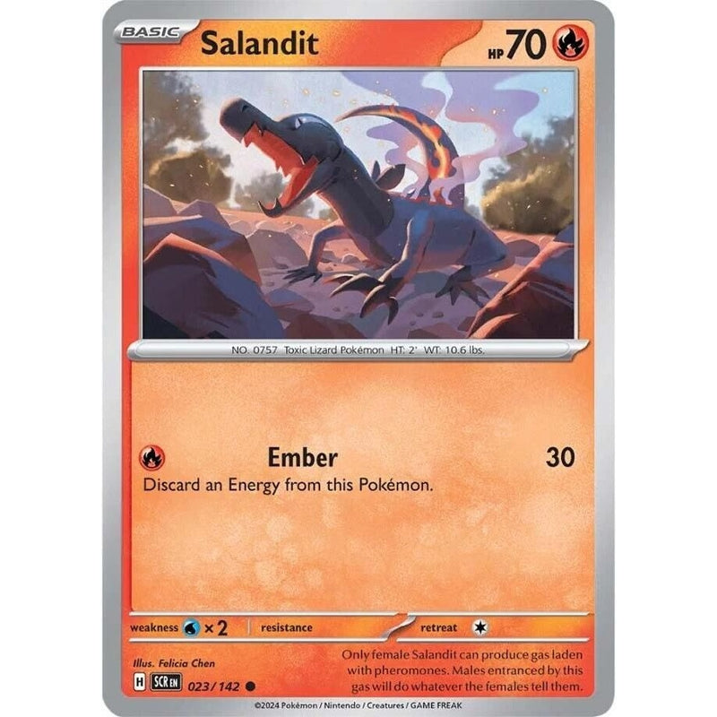 Salandit - 023/142 Common Pokémon card from Stellar Crown, Near Mint Normal