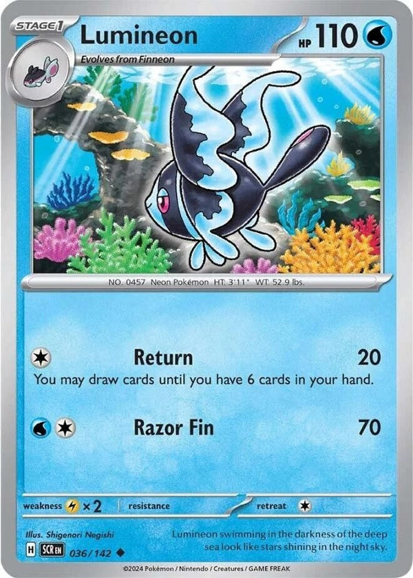 Lumineon - 036/142 Uncommon Pokémon card from Stellar Crown, Near Mint Normal
