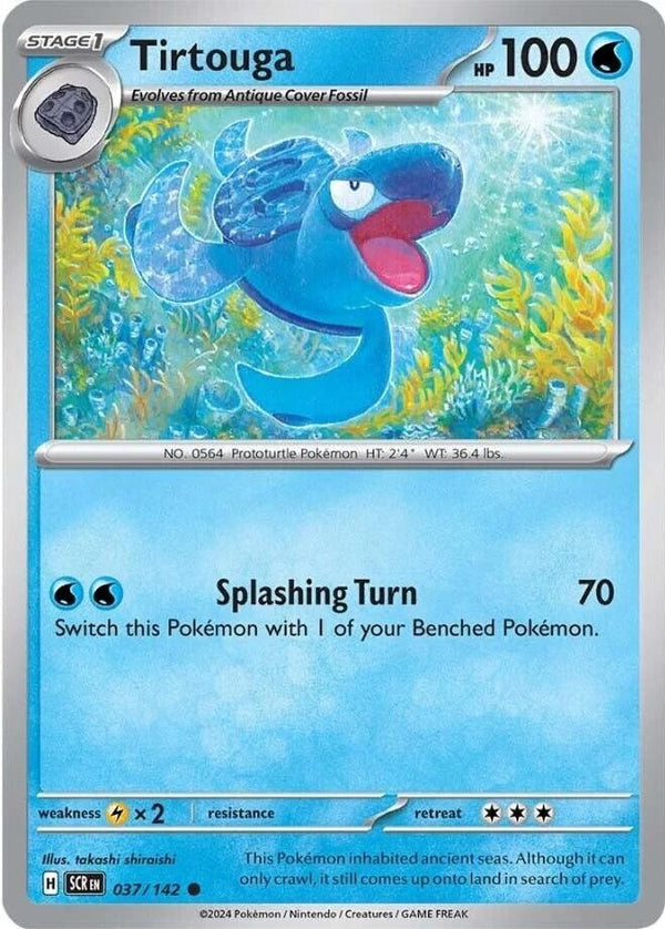 Tirtouga - 037/142 Common Pokémon card from Stellar Crown, Near Mint Normal