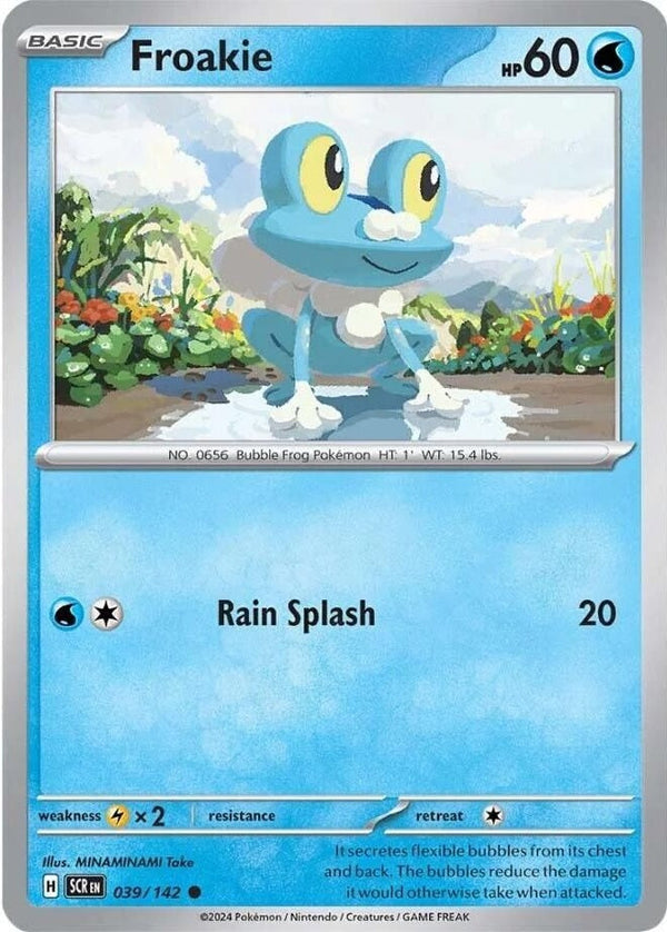 Froakie - 039/142 Common Pokémon card from Stellar Crown, Near Mint Reverse Holofoil