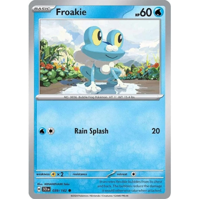 Froakie - 039/142 Common Pokémon card from Stellar Crown, Near Mint Reverse Holofoil