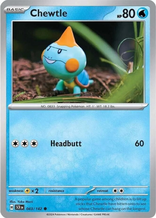 Chewtle - 043/142 Common Pokémon card from Stellar Crown, Near Mint Normal