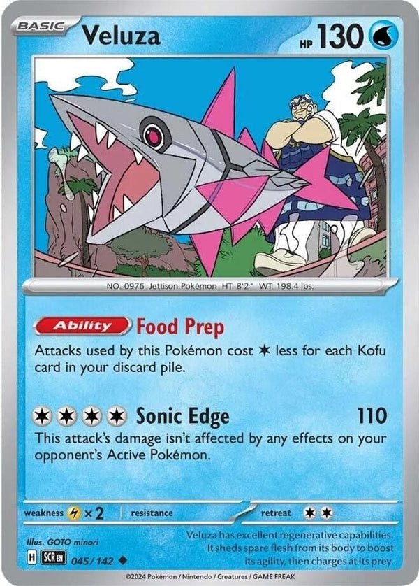 Veluza - 045/142 Uncommon Pokémon card from Stellar Crown, Near Mint Normal