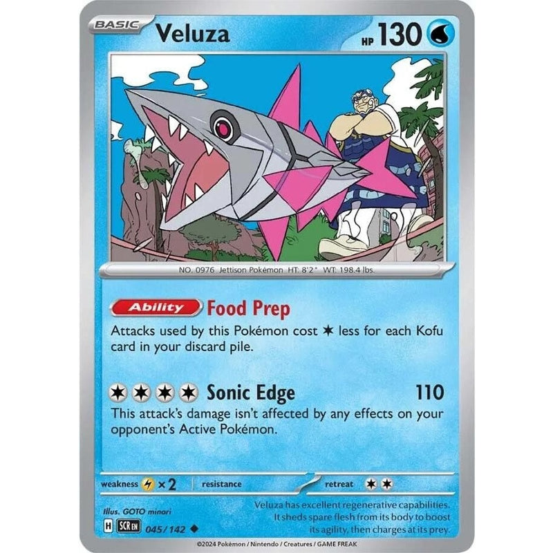 Veluza - 045/142 Uncommon Pokémon card from Stellar Crown, Near Mint Normal