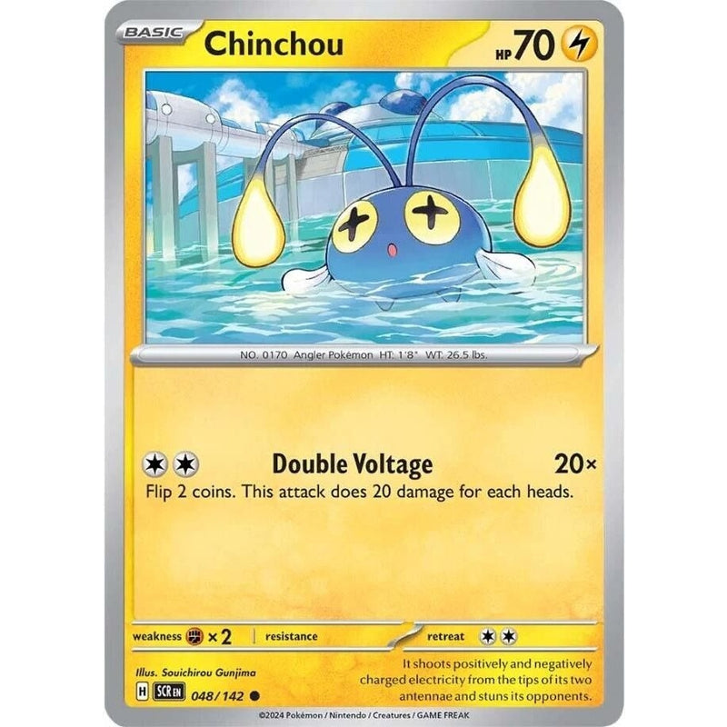 Chinchou - 048/142 Common Pokémon card from Stellar Crown, Near Mint Normal