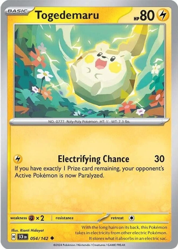 Togedemaru - 054/142 Uncommon Pokémon card from Stellar Crown, Near Mint Normal