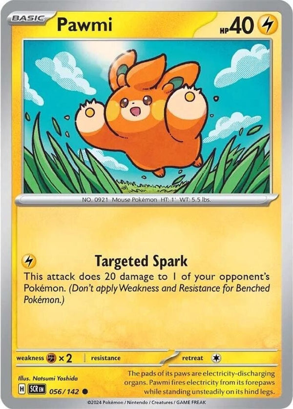 Pawmi - 056/142 Common Pokémon card from Stellar Crown, Near Mint Normal