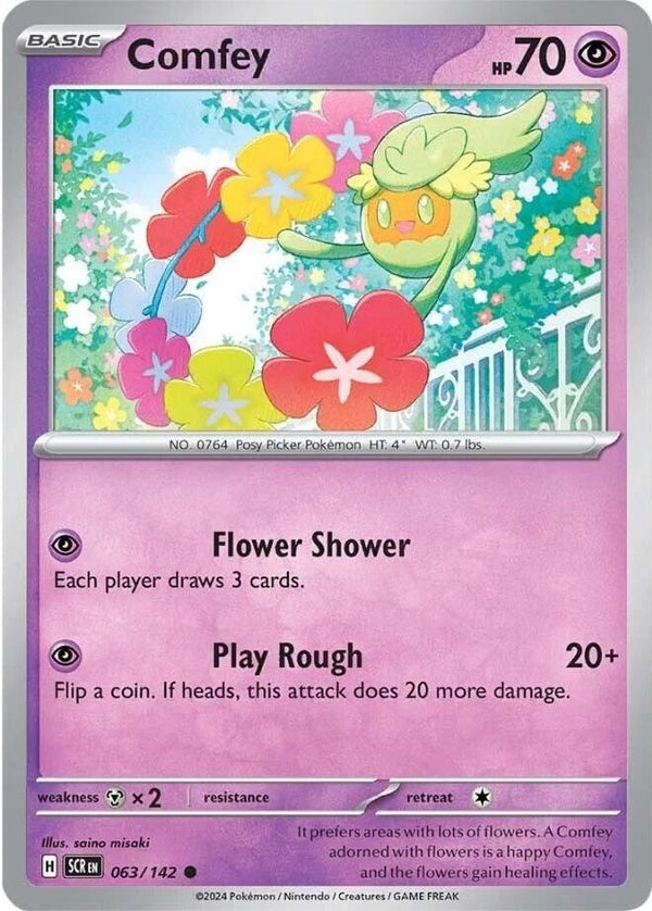 Comfey - 063/142 Common Pokémon card from Stellar Crown, Near Mint Normal