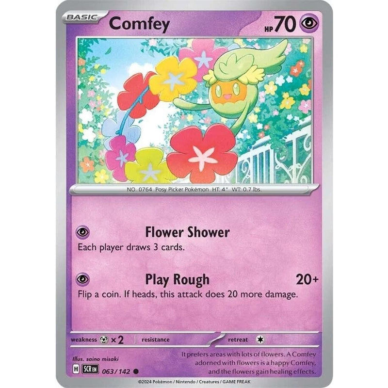 Comfey - 063/142 Common Pokémon card from Stellar Crown, Near Mint Normal