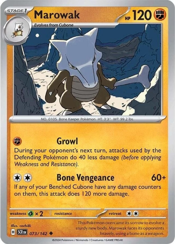 Marowak - 073/142 Uncommon Pokémon card from Stellar Crown, Near Mint Normal