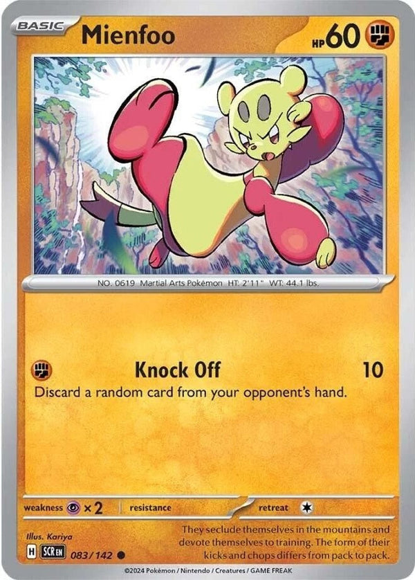 Mienfoo - 083/142 Common Pokémon card from Stellar Crown, Near Mint Normal