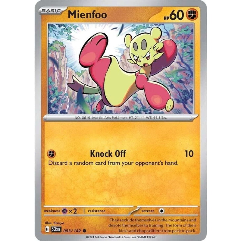 Mienfoo - 083/142 Common Pokémon card from Stellar Crown, Near Mint Normal