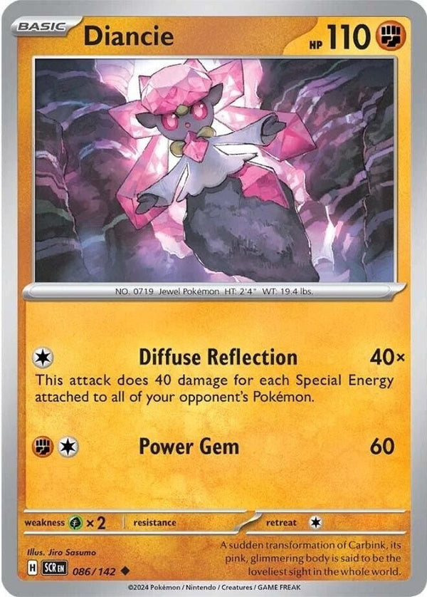 Diancie - 086/142 Uncommon Pokémon card from Stellar Crown, Near Mint Normal