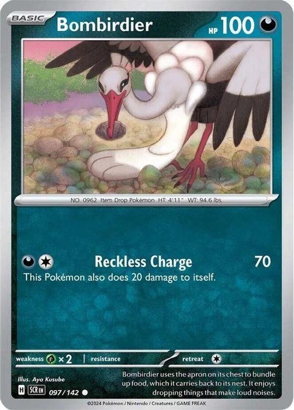 Bombirdier - 097/142 Common Pokémon card from Stellar Crown, Near Mint Normal