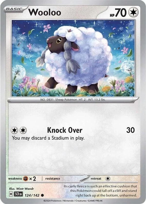Wooloo - 124/142 Common Pokémon card from Stellar Crown, Near Mint Normal