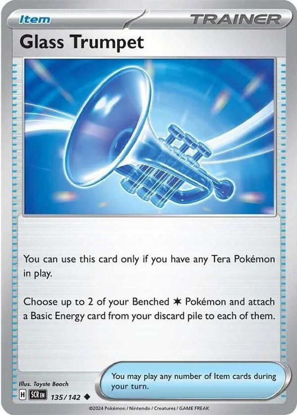 Glass Trumpet - 135/142 Uncommon Pokémon card from Stellar Crown, Near Mint Reverse Holofoil