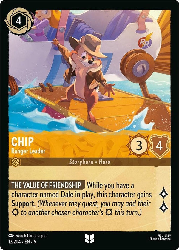 Chip - Ranger Leader - 12/204 Uncommon Disney Lorcana card from Azurite Sea, Near Mint Normal