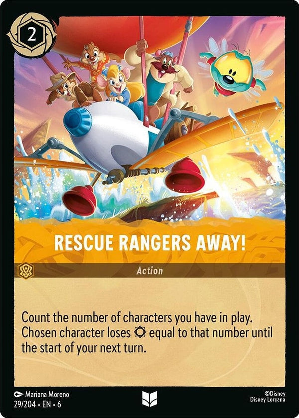 Rescue Rangers Away! - 29/204 Uncommon Disney Lorcana card from Azurite Sea, Near Mint Normal