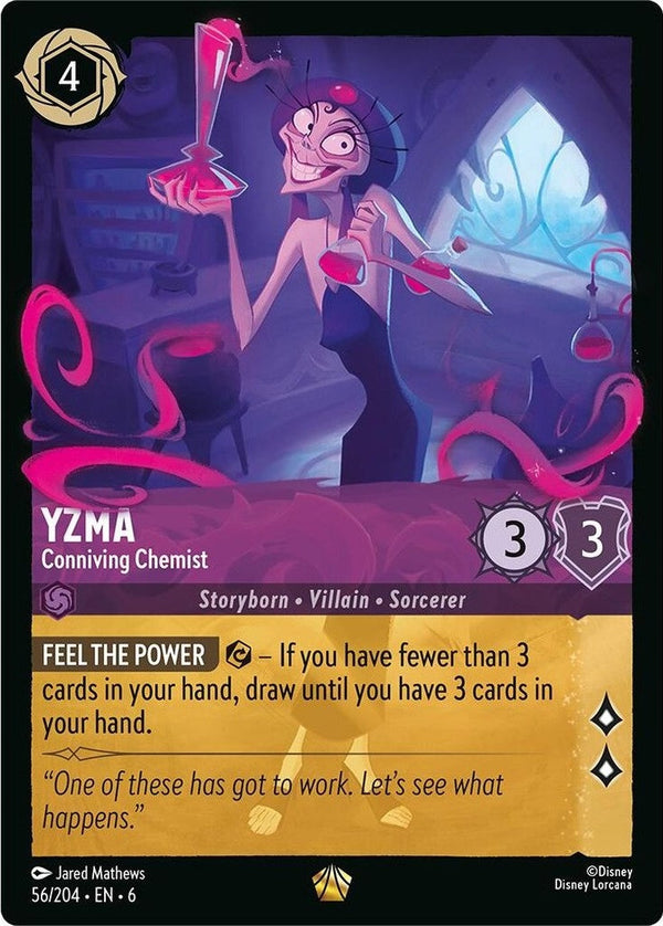 Yzma - Conniving Chemist - 56/204 Legendary Disney Lorcana card from Azurite Sea, Near Mint Normal