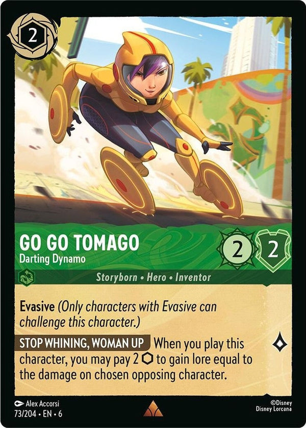 Go Go Tomago - Darting Dynamo - 73/204 Rare Disney Lorcana card from Azurite Sea, Near Mint Normal