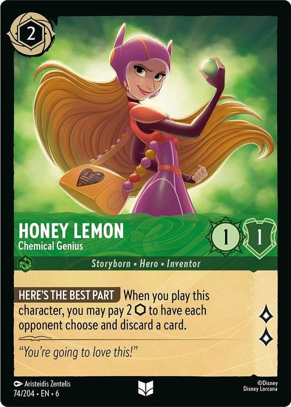 Honey Lemon - Chemical Genius - 74/204 Uncommon Disney Lorcana card from Azurite Sea, Near Mint Normal