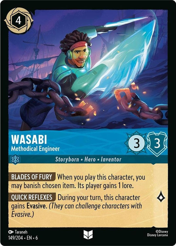 Wasabi - Methodical Engineer - 149/204 Uncommon Disney Lorcana card from Azurite Sea, Near Mint Normal