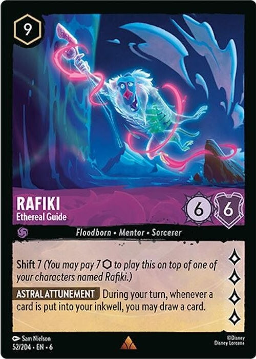 Rafiki - Ethereal Guide - 52/204 Rare Disney Lorcana card from Azurite Sea, Near Mint Normal