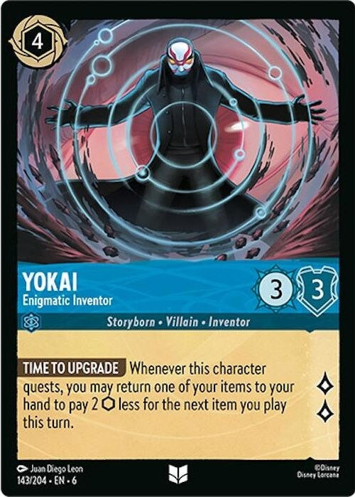 Yokai - Enigmatic Inventor - 143/204 Uncommon Disney Lorcana card from Azurite Sea, Near Mint Normal