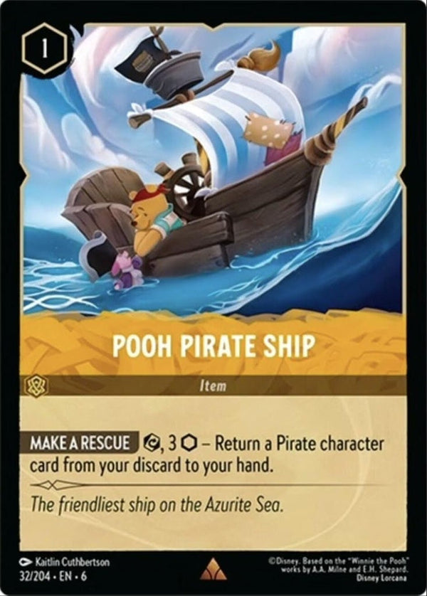 Pooh Pirate Ship - 32/204 Rare Disney Lorcana card from Azurite Sea, Near Mint Normal