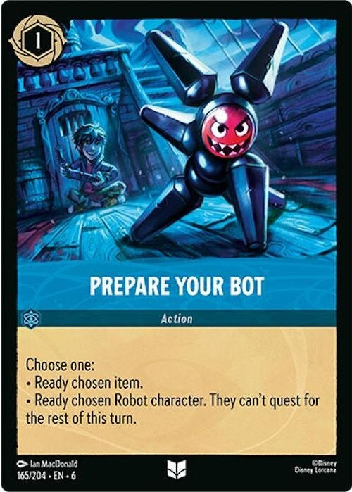 Prepare Your Bot - 165/204 Uncommon Disney Lorcana card from Azurite Sea, Near Mint Normal
