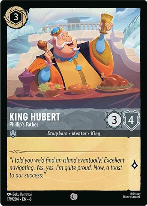 King Hubert - Phillip's Father - 179/204 Common Disney Lorcana card from Azurite Sea, Near Mint Normal