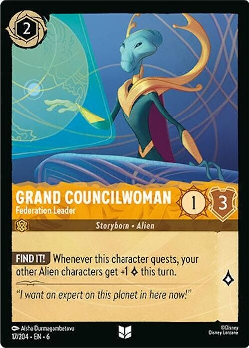 Grand Councilwoman - Federation Leader - 17/204 Uncommon Disney Lorcana card from Azurite Sea, Near Mint Normal