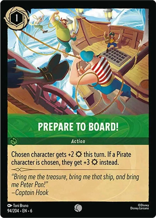 Prepare to Board! - 94/204 Common Disney Lorcana card from Azurite Sea, Near Mint Normal