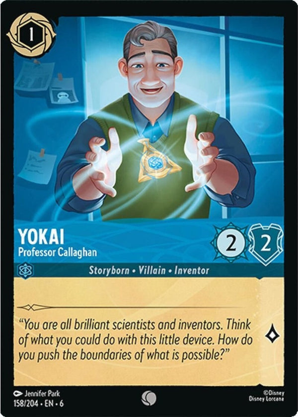 Yokai - Professor Callaghan - 158/204 Common Disney Lorcana card from Azurite Sea, Near Mint Normal