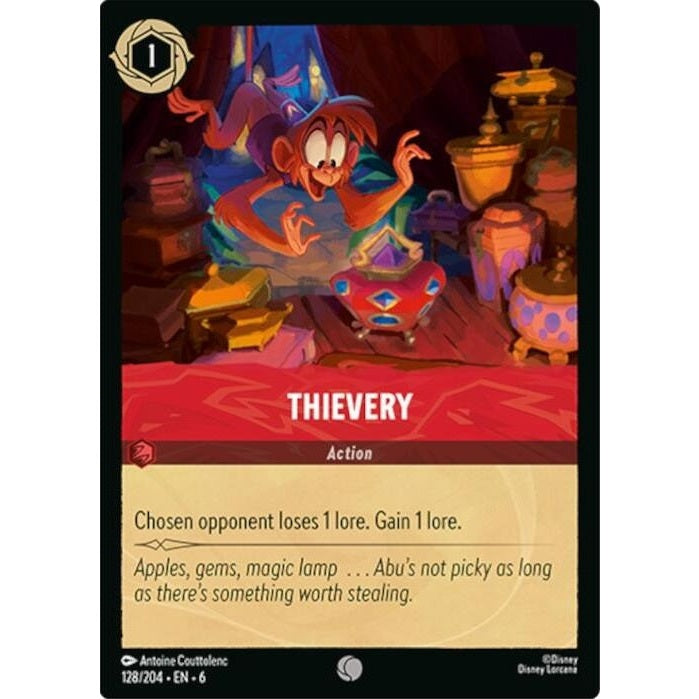 Thievery - 128/204 Common Disney Lorcana card from Azurite Sea, Near Mint Normal