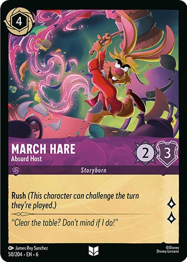 March Hare - Absurd Host - 50/204 Uncommon Disney Lorcana card from Azurite Sea, Near Mint Normal