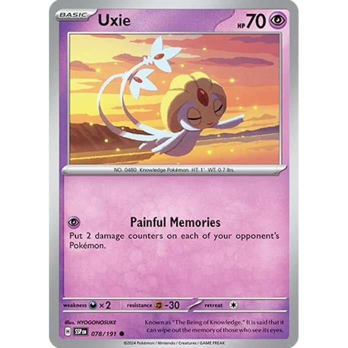 Uxie - 078/191 Common Pokémon card from Surging Sparks, Near Mint Normal