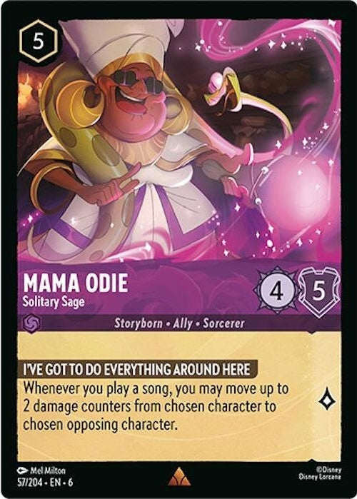 Mama Odie - Solitary Sage - 57/204 Rare Disney Lorcana card from Azurite Sea, Near Mint Normal
