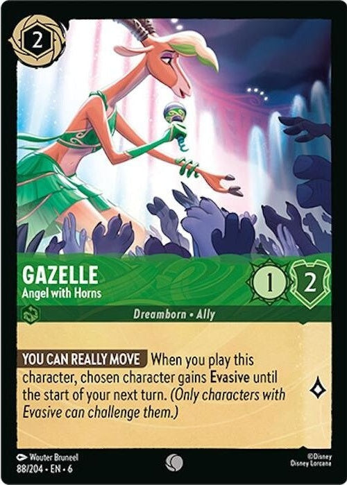 Gazelle - Angel with Horns - 88/204 Common Disney Lorcana card from Azurite Sea, Near Mint Normal