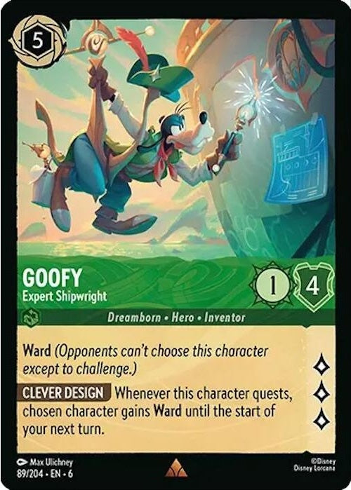 Goofy - Expert Shipwright - 89/204 Rare Disney Lorcana card from Azurite Sea, Near Mint Normal
