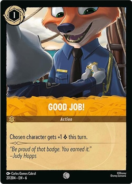 Good Job! - 27/204 Common Disney Lorcana card from Azurite Sea, Near Mint Normal