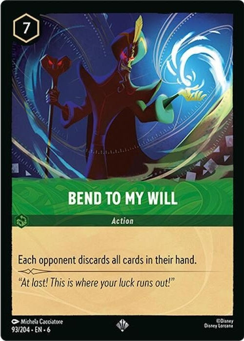 Bend to My Will - 93/204 Super Rare Disney Lorcana card from Azurite Sea, Near Mint Normal