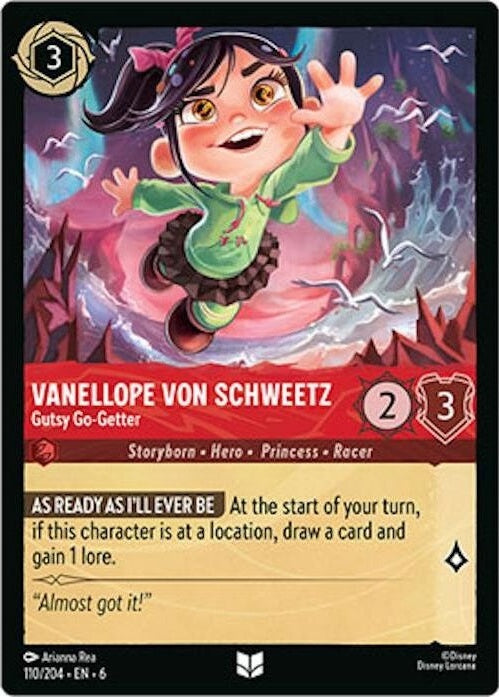 Vanellope von Schweetz - Gutsy Go-Getter - 110/204 Uncommon Disney Lorcana card from Azurite Sea, Near Mint Normal
