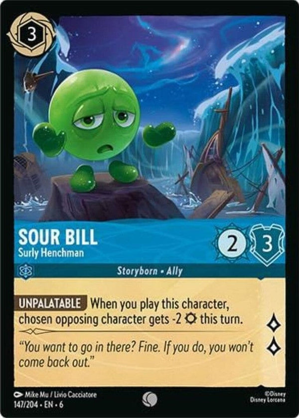 Sour Bill - Surly Henchman - 147/204 Common Disney Lorcana card from Azurite Sea, Near Mint Normal