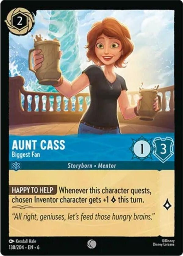 Aunt Cass - Biggest Fan - 138/204 Common Disney Lorcana card from Azurite Sea, Near Mint Normal