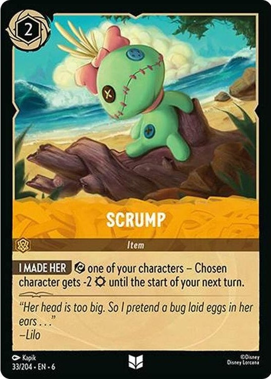 Scrump - 33/204 Uncommon Disney Lorcana card from Azurite Sea, Near Mint Normal